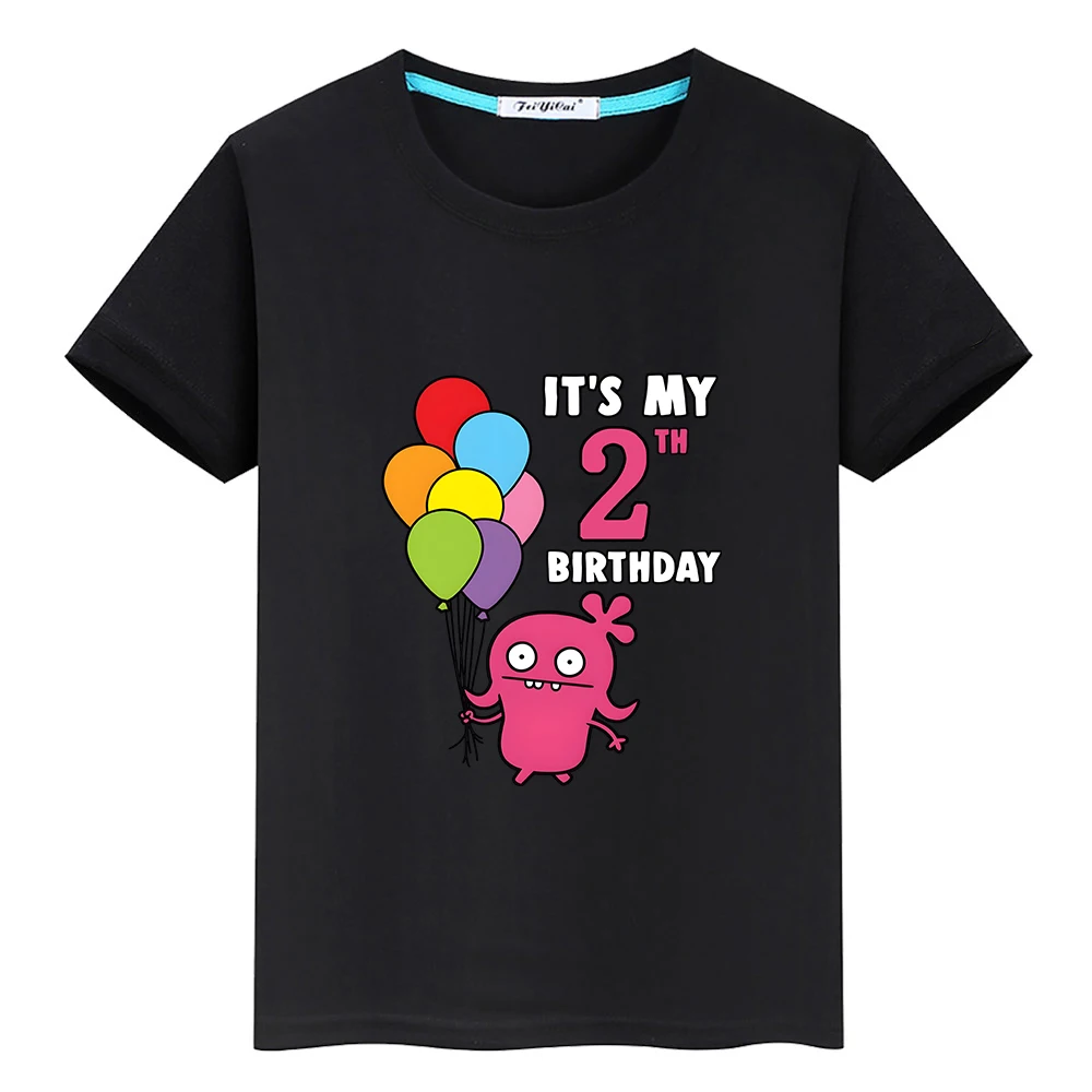 

Ugly Dolls 2th Birthday T-shirt Kawaii Cartoon Graphic Printing Tshirt 100% Cotton Boys and Girls Tee-shirt Kids Cute Casual Tee