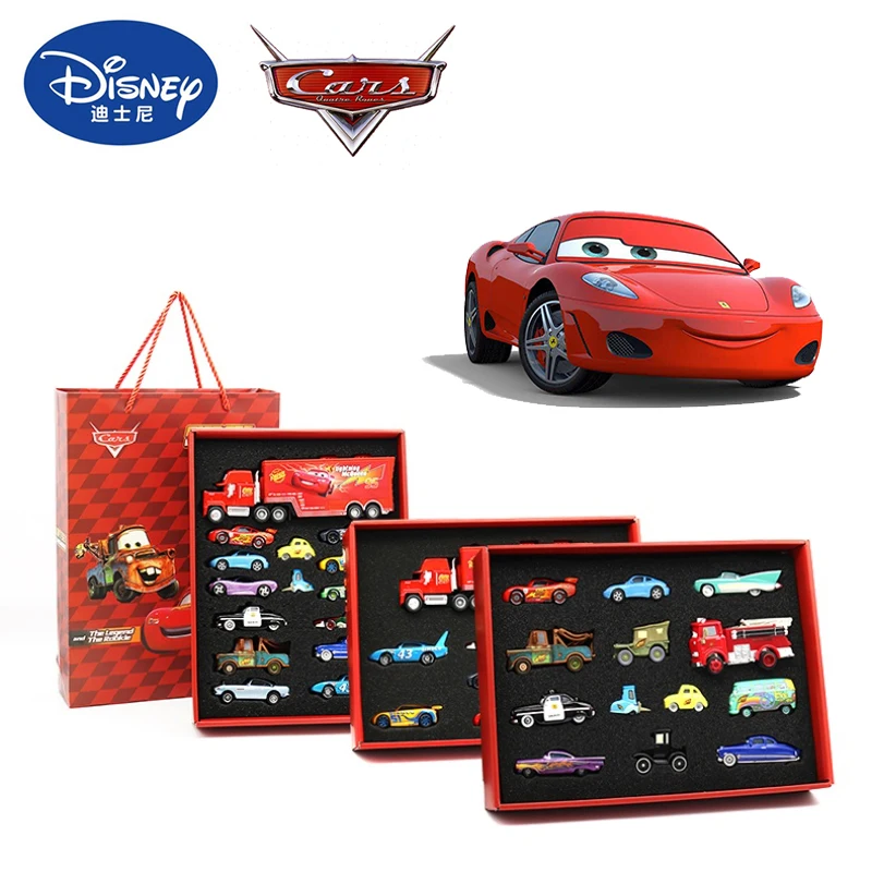 Купи 1:55 Disney Pixar Cars 2 3 Toy Gift Set Anime Figure Wilson Sally Lightning McQueen Metal Diecast Car Model Kids Birthday Gift за 2,459 рублей в магазине AliExpress