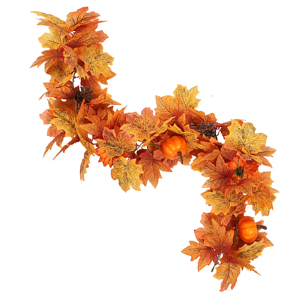 

Simulated Maple Leaf Rattan Outdoor Christmas Decorations Thanksgiving Fall Wedding Leaves Garland Vine Vines Plastic Autumn