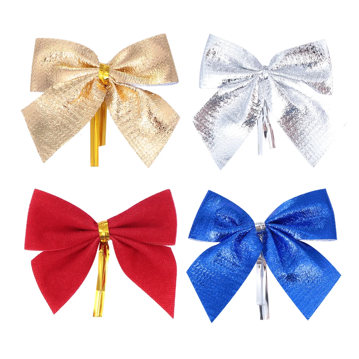 

Christmas Tree Bows Bow Formini Ornament Decorations Gift Hanging Garland Silver Ornaments Ribbon Plaid Small Red Wreath Knot