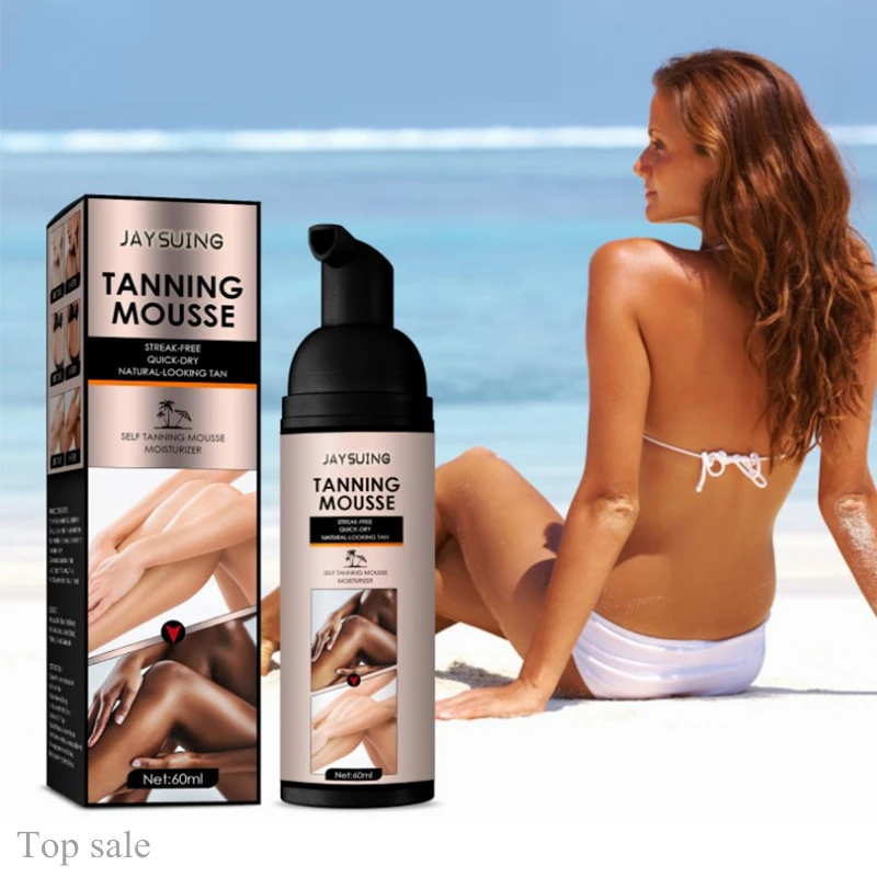 60ml Sunless Self Tanning Mousse Tan Organic Tanner Long Lasting Spray Natural Tan Mousse Body Spray Natural Fake Beach