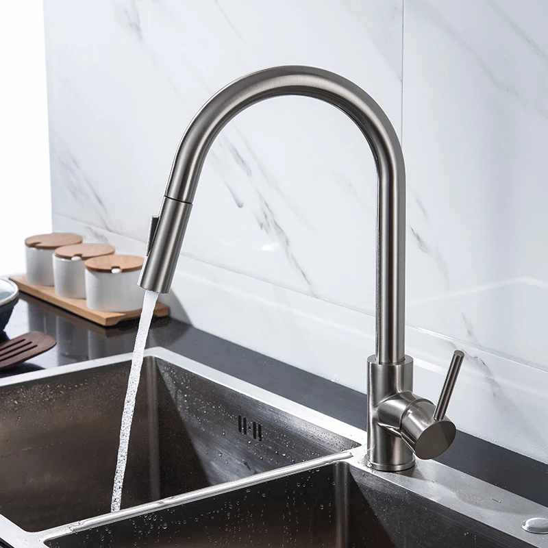 Европейский выдвижной смеситель горячей и холодной воды 360 Вращающийся латунный