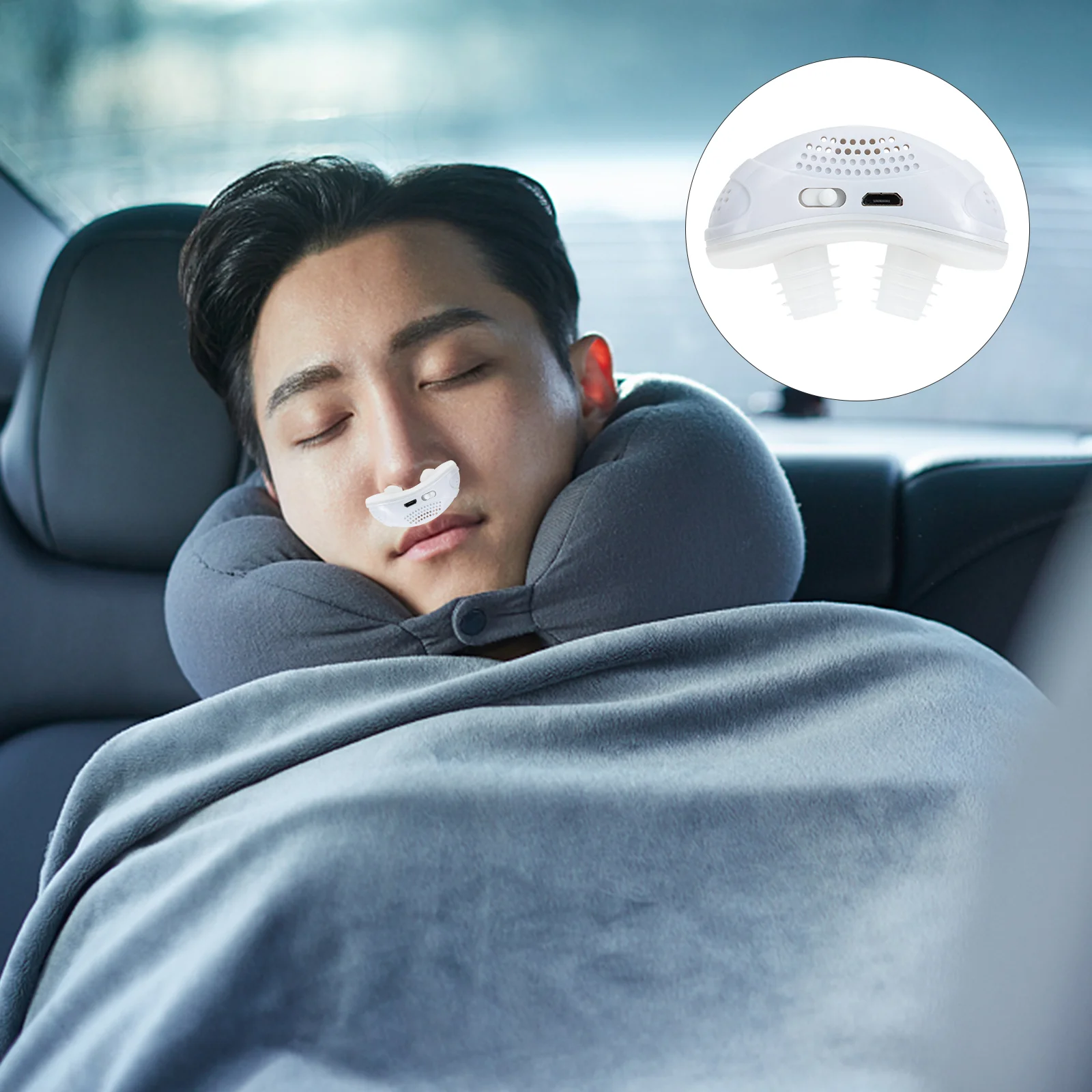 

Household Anti Snoring Tool Electric Snoring Stopper Silicone Nose Plug