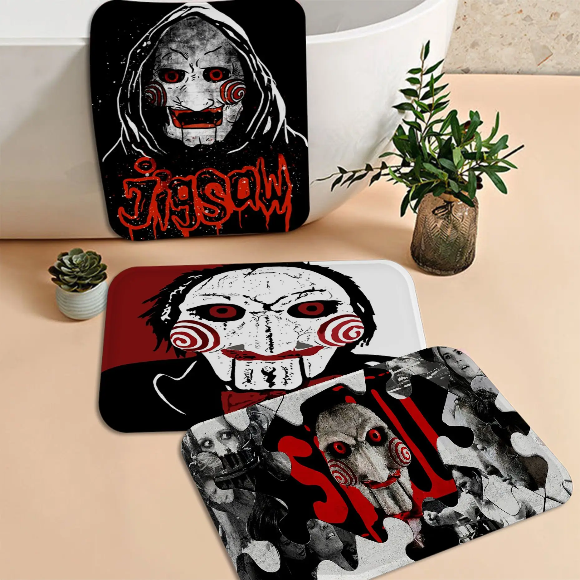 

Saw Horror Movie Floor Carpet Retro Multiple Choice Living Room Kitchen Rug Non-Slip Welcome Doormat