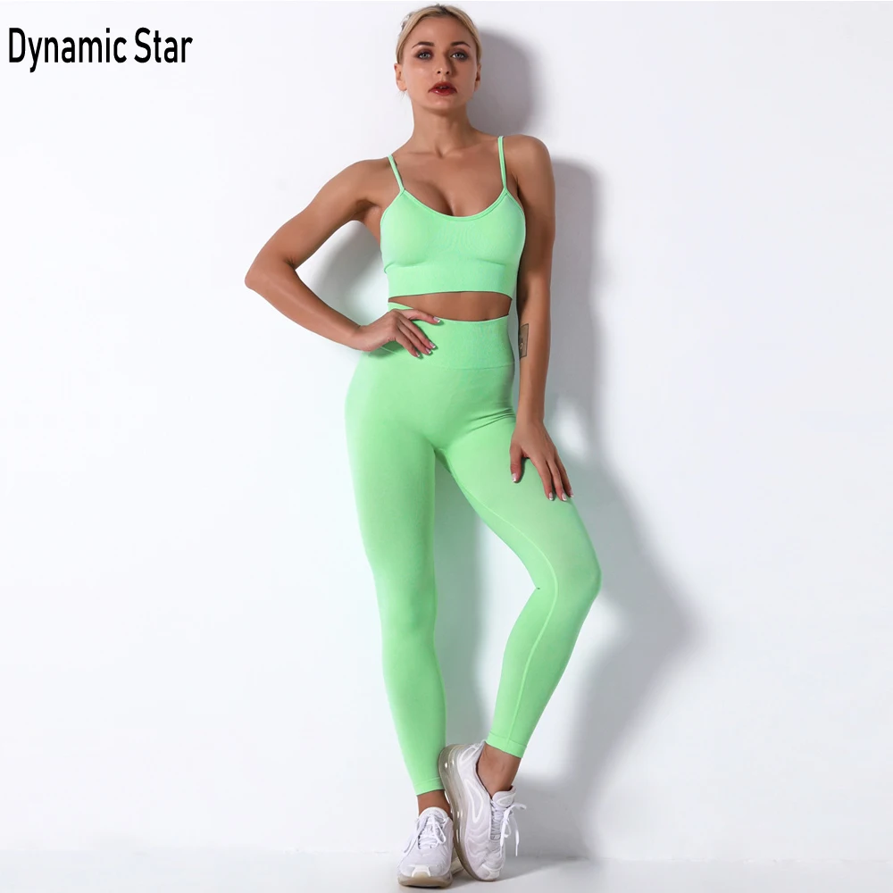 

Seamless Yoga Set Women Sports Bra Yoga Leggings Fitness Pants Sports Suit Women 2 Piece Set Workout Clothes For Women Gym Wear