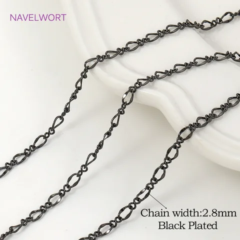 Латунные черные овальные цепочки NAVELWORT для рукоделия