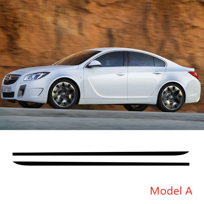 

2 шт., спортивные полосы из углеродного волокна для Opel Insignia OPC, наклейка на боковую юбку двери автомобиля, декор кузова, виниловая наклейка, гоночные аксессуары
