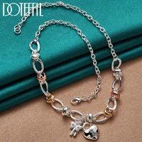 doteffil 925 sterling silver heart lock key pendant necklace for man women fashion wedding charm party charm jewelry