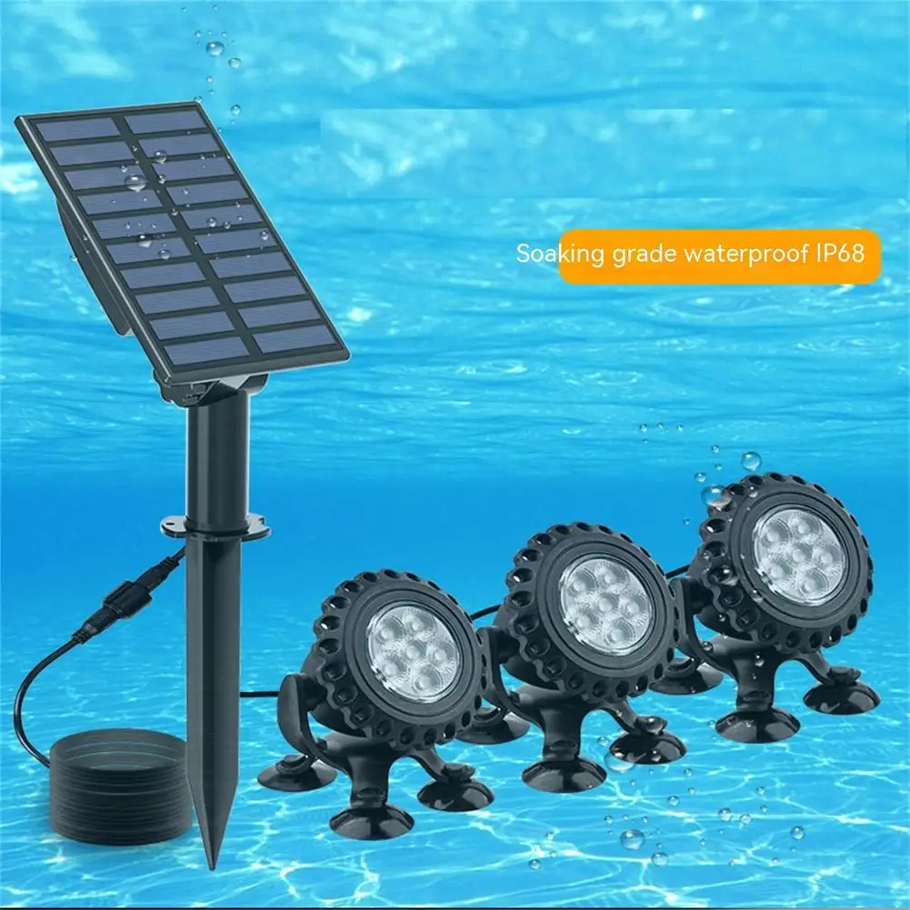 

Colorful Solar Underwater Lights 2000mah Battery High Brightness Fish Tank Lights With Suction Cups