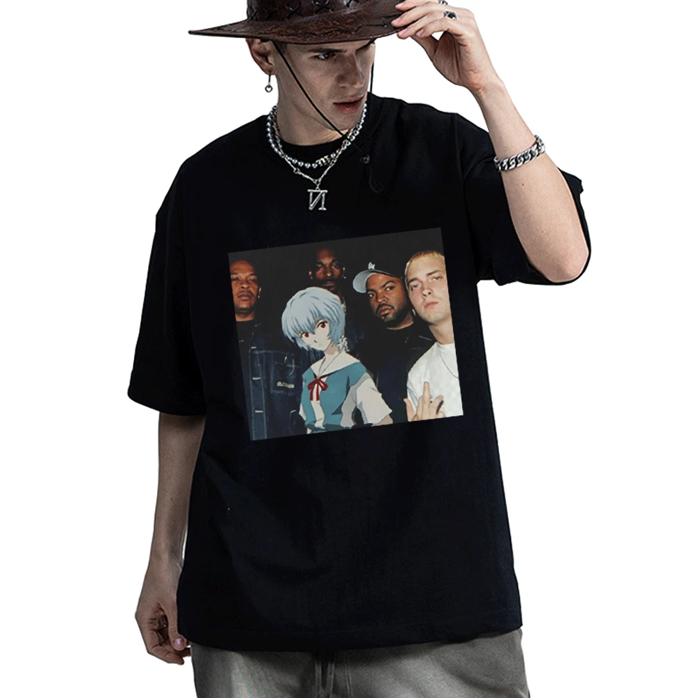 

Travis Scott Eminem 2pac T Shirt Men Women Asap Rocky Kanye West Hip Hop T-shirt Anime Joint T-Shirt Short Sleeve Tee Shirt Male