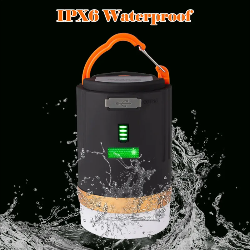 

Portable LED Camping Light USB Rechargeable High Power Tents Lamp 4800mah Remote Control Working Light Outdoor Emergency Lamp