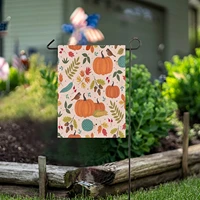 autumn colorful thanksgiving day burlap garden flag double sidedhouse yard flagsholiday seasonal outdoor decorative flag banne