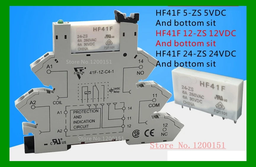 HF41F 5-ZS 12-ZS 24-ZS и основание 6A 5V 12V 24V Rela DIP-5