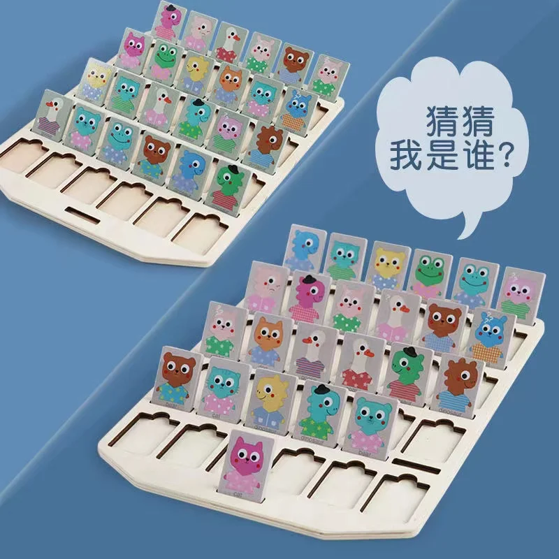

Children's puzzle logic reasoning guess character parent-child desktop game wooden toy double game thinking guess who I am