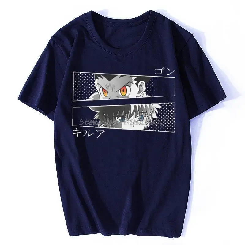 Футболка Killua And Gon мужская с принтом Модная хлопковая рубашка круглым вырезом