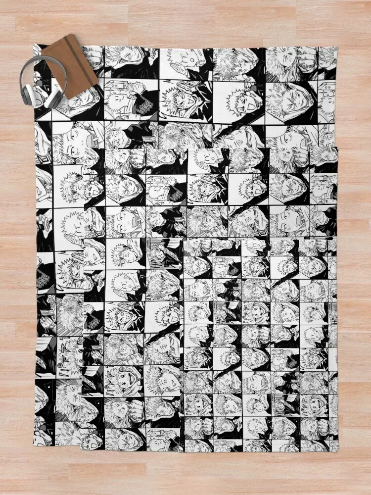 Itadori yuji манга Коллаж-черно-белая версия плед одеяло мягкая большая фланелевая