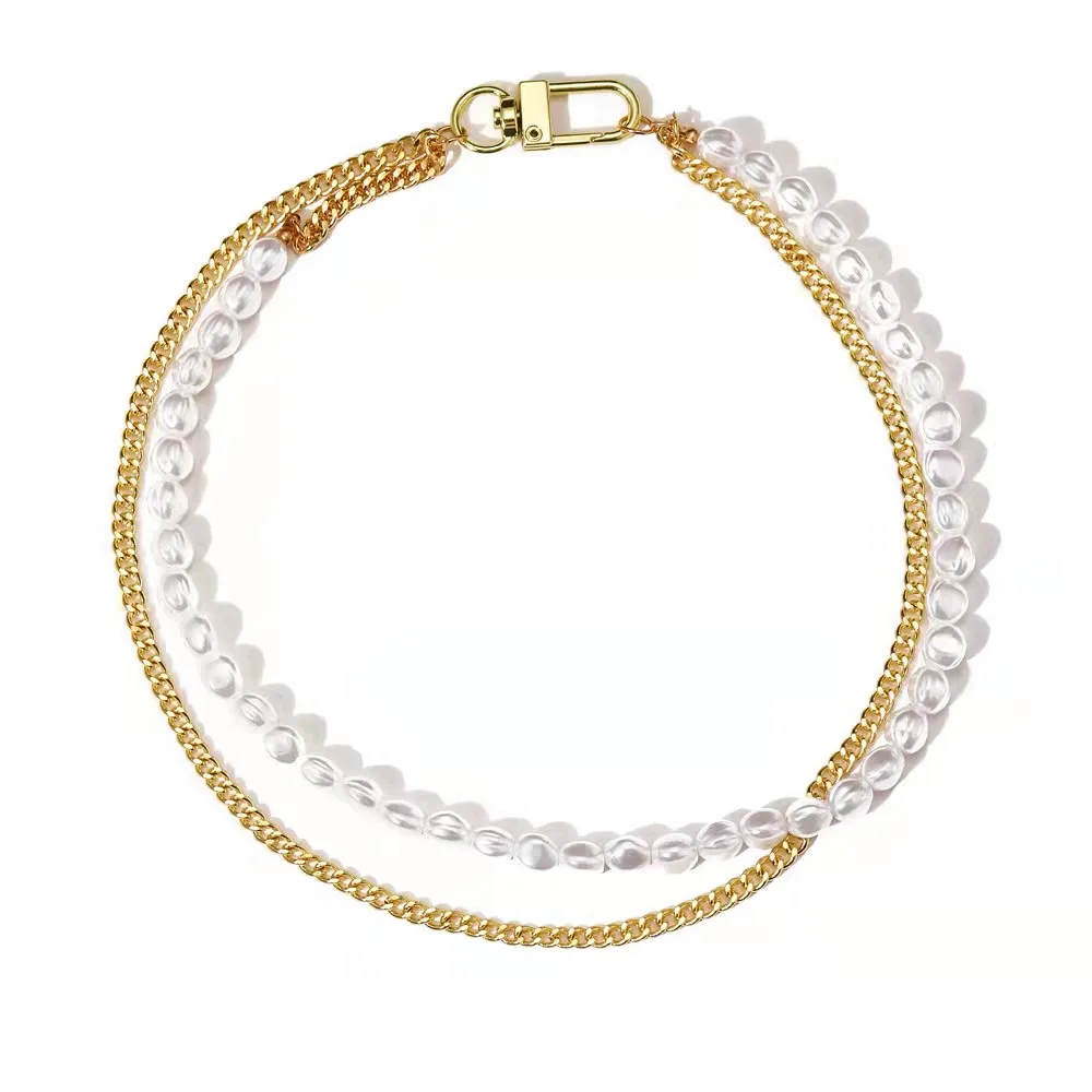 

New Original Pearl and Cuban Chain Necklace for Women Layering Stainless Steel Jewelry Gift