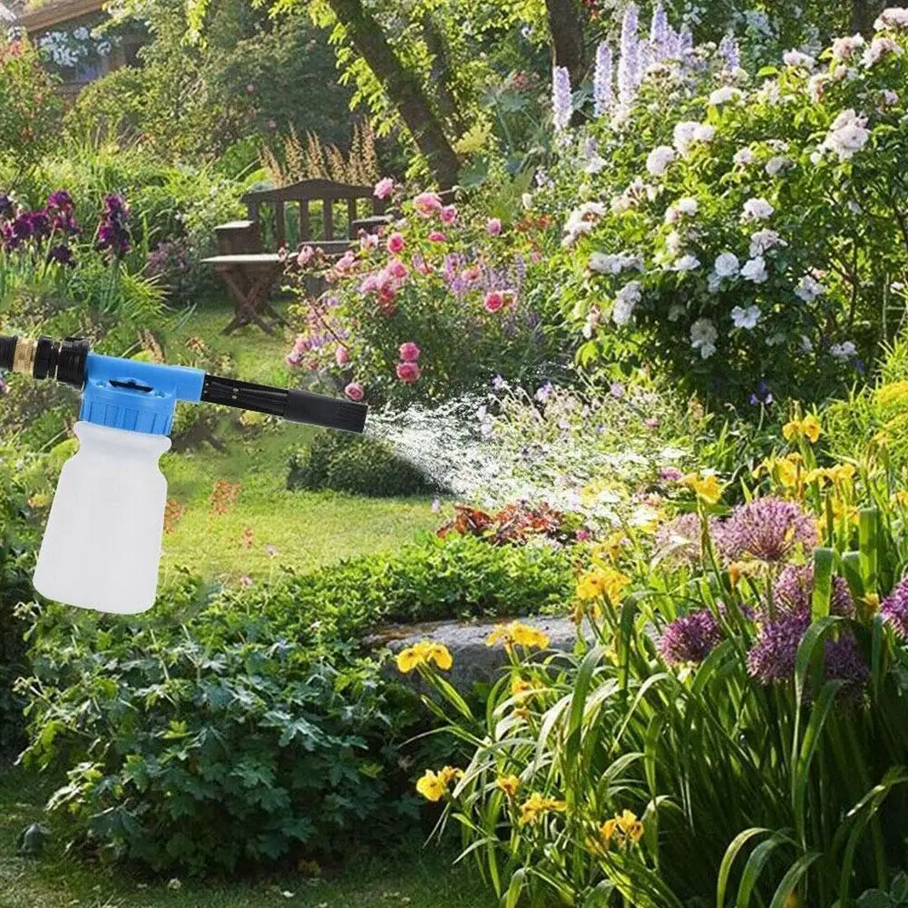 

2-in-1 Detachable Car Wash Watering Can Adjustable Gun Watering Pressure Foam Foam Garden Can Car Hose Water Wash Low Gun X1U9