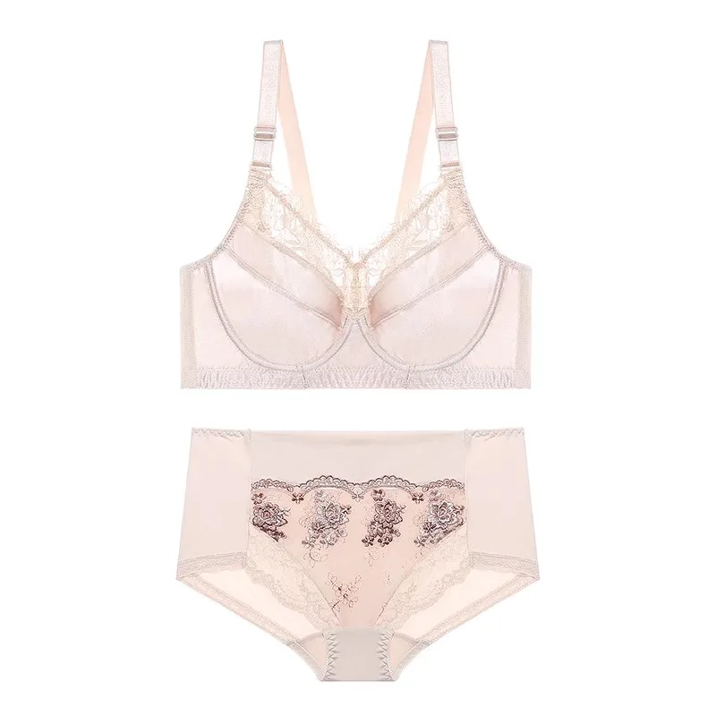 Женский комплект нижнего белья с чашками пуш-ап пикантный бюстгальтер вышивкой