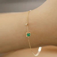 european and american copper inlaid zircon simple jade crystal chain bracelet ladies light luxury temperament jewelry gift