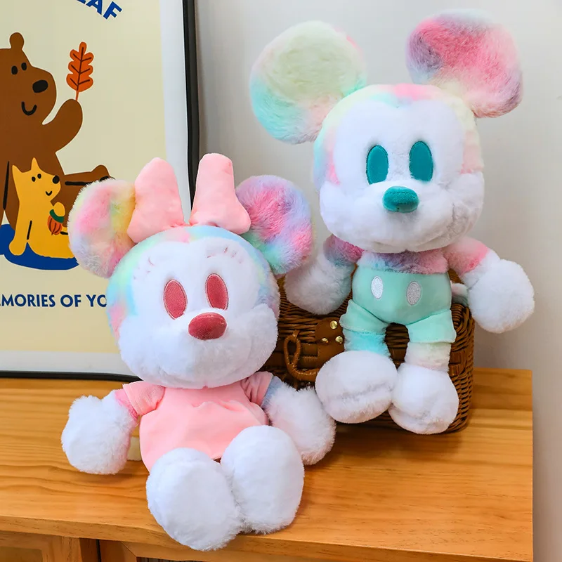 

Плюшевые игрушки Disney, милая кукла Микки и Минни с галстуком, мягкая декоративная подушка, праздничный подарок для детей, подарок на день рождения