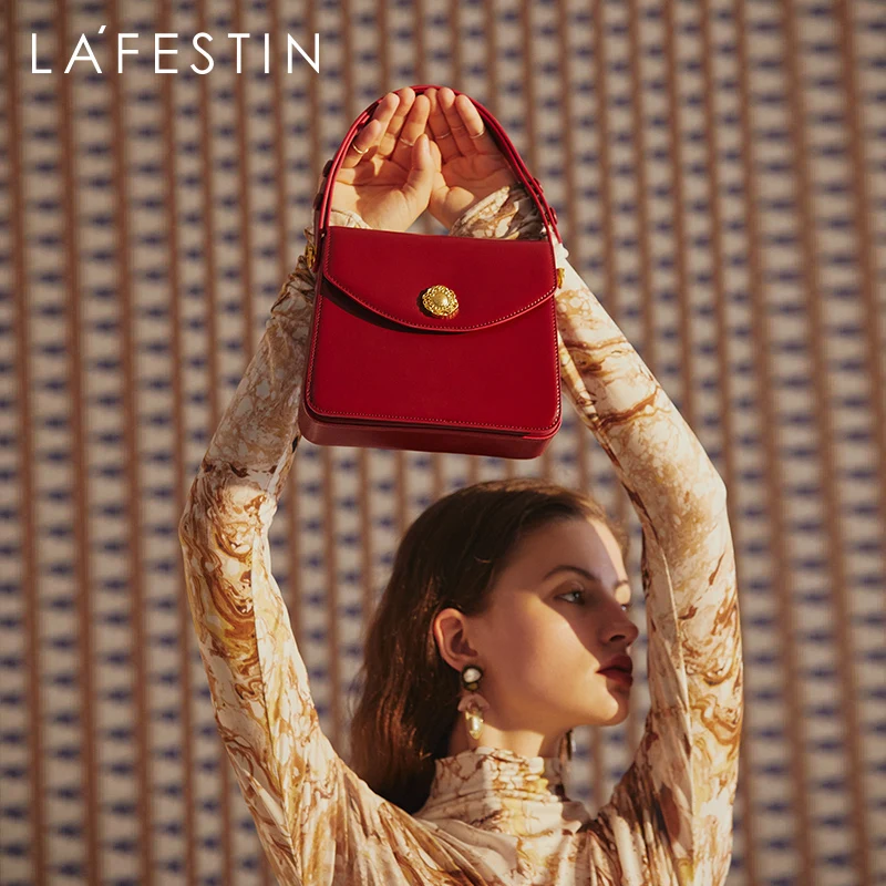 

LA FESTIN Designer 2022 Original Trendy Fashion One Shoulder Underarm Handbag Simple Female Messenger Portable Small Square Bag