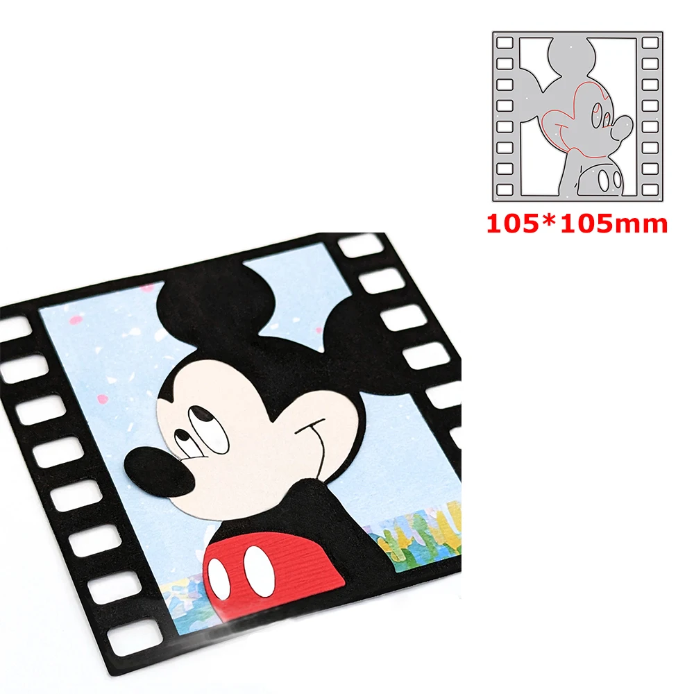 

Disney Mickey Mouse Silhouette Flim Frame Cutting Dies for DIY Scrapbooking Paper Cards Crafting Project 2023 New Arrival