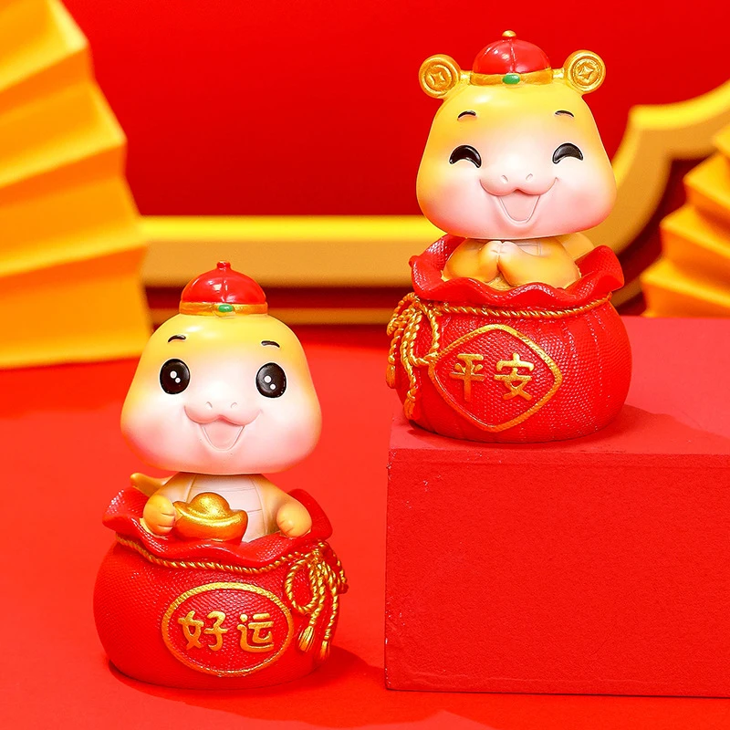 1 шт. милый креативный орнамент в виде змеи на 2025 год фигурка со знаком удачи