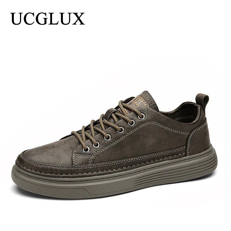 

Мужские кроссовки с низким верхом, темно-синие кожаные кроссовки в стиле ретро, Нескользящие, повседневная спортивная обувь для прогулок на...