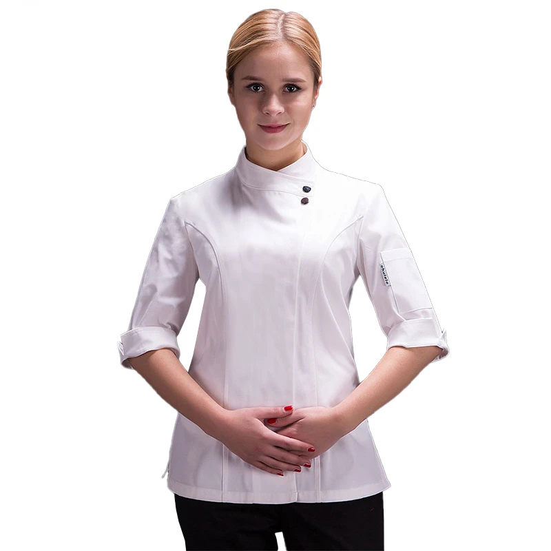Профессиональная кухонная куртка для женщин белая рубашка шеф-повара отеля женская форма для приготовления пищи для ресторана пекарни официанта Рабочая одежда