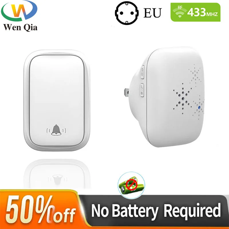 

Smart Outdoor Self Power Wireless Doorbell No Need Battery Switch Mini Waterproof Ring Doorbell Wireless Bell 2 In 1 EU FR Plug