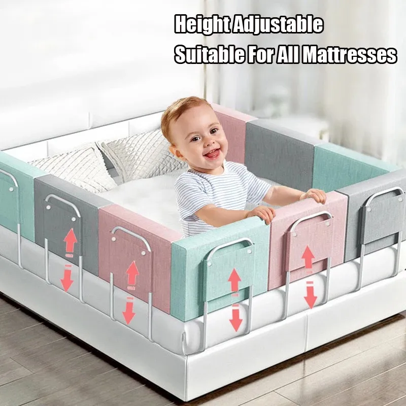 

28cm Height Baby Bed Bumper Crib Rail Guard Adjustable Anti-collision Children's Bed Fence Barrier General Soft Gate Crib