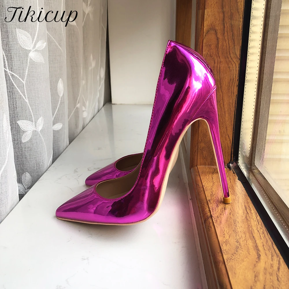 

Женские блестящие туфли-лодочки Tikicup на высоком каблуке 8 см, 10 см, 12 см