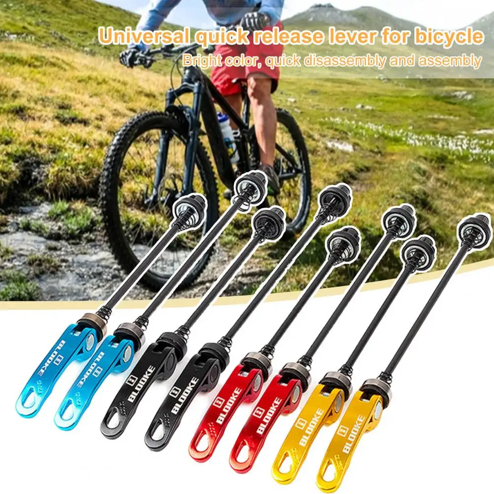 

Bicycle Wheel Hub Skewers Temperature Resistant Quick Release High Hardness Front Rear Shock Absorbing Bolt Axle Lever for Bike