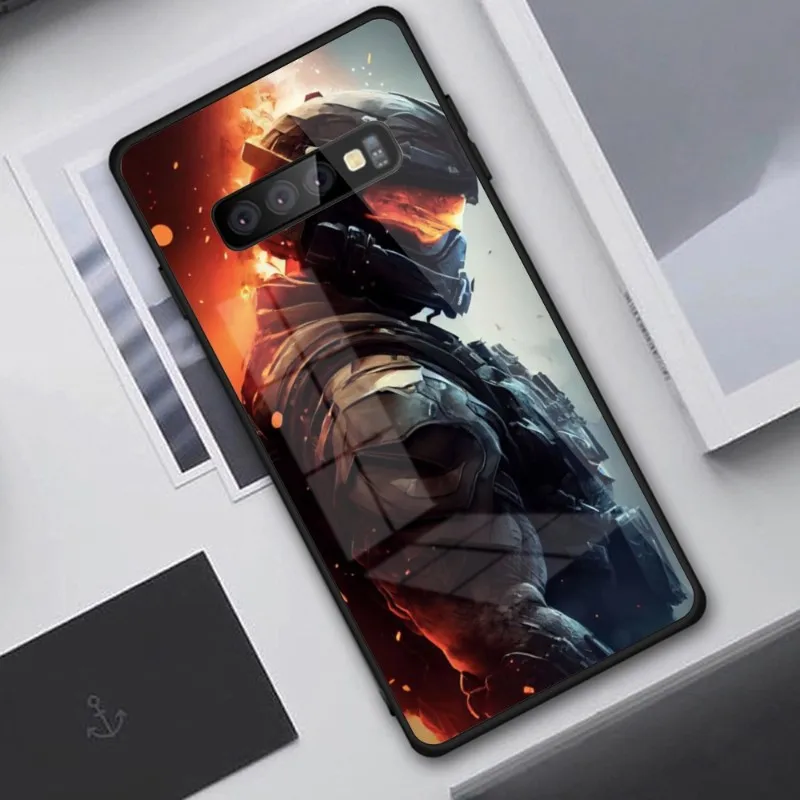 Стеклянный чехол для телефона SWAT Warrior Soldier Samung S23 S22 S21 Pro Ultra A13 A33 A53 NOTE 20