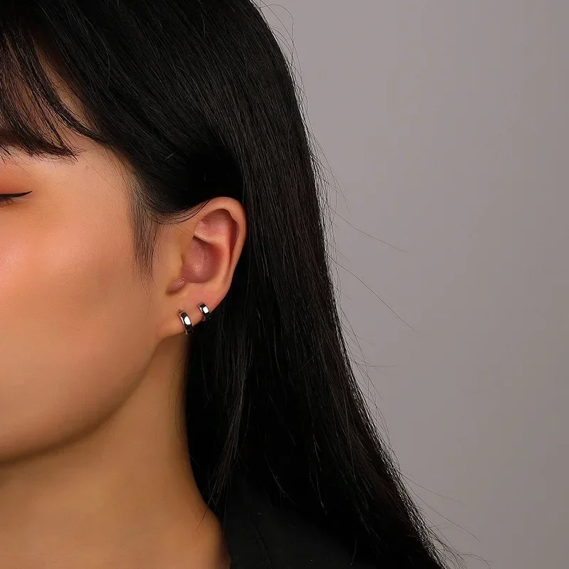 TrustDavis реальные 925 стерлингового серебра детские серьги модные 18K золото мини