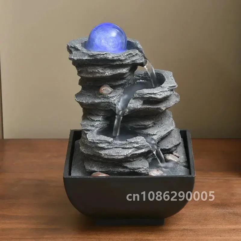 Фонтаны для воды Крытый настольный фонтан с насосом Водопад Фонтан Цветные