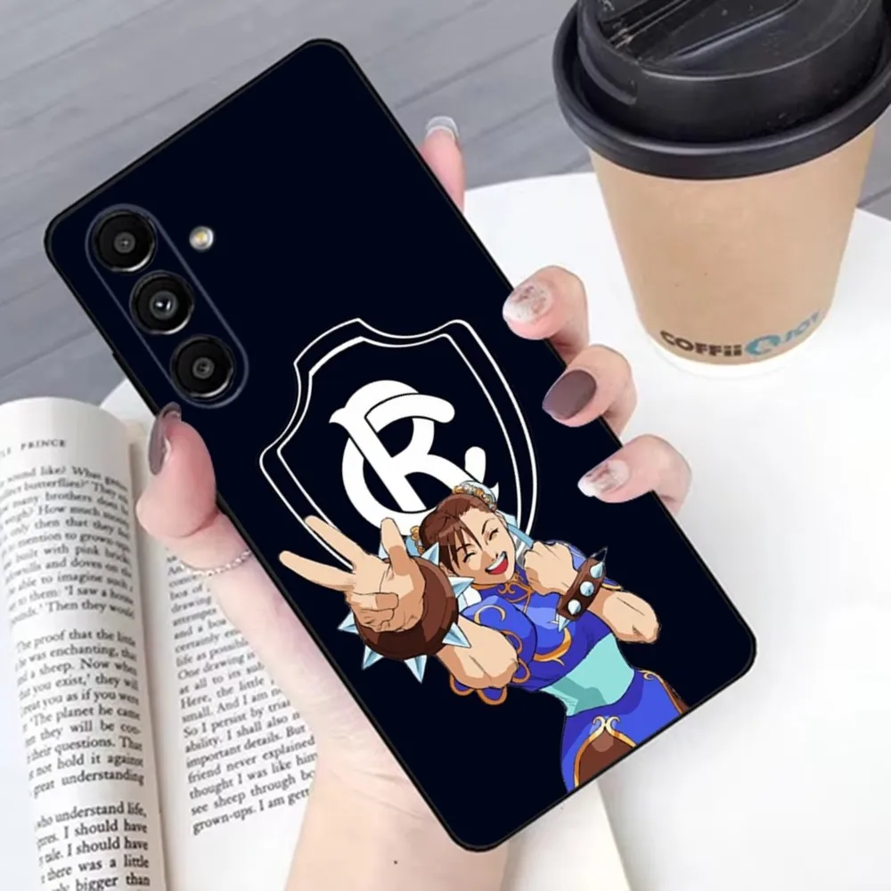 Чехол для телефона ChunLi art S-Street F-Fighter Samsung S 25 24 21 22 23 30 20 Ultra Plus Fe Lite Note 10 9 5G черный