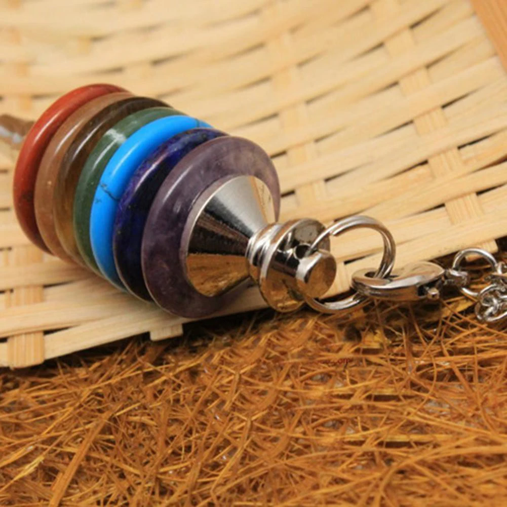 Natural Crystals Pendant Pendulums for Dowsing Divination Healing 7 Chakra Pendulum Hebrew Quartz Pendulos Wicca Jewelry X004