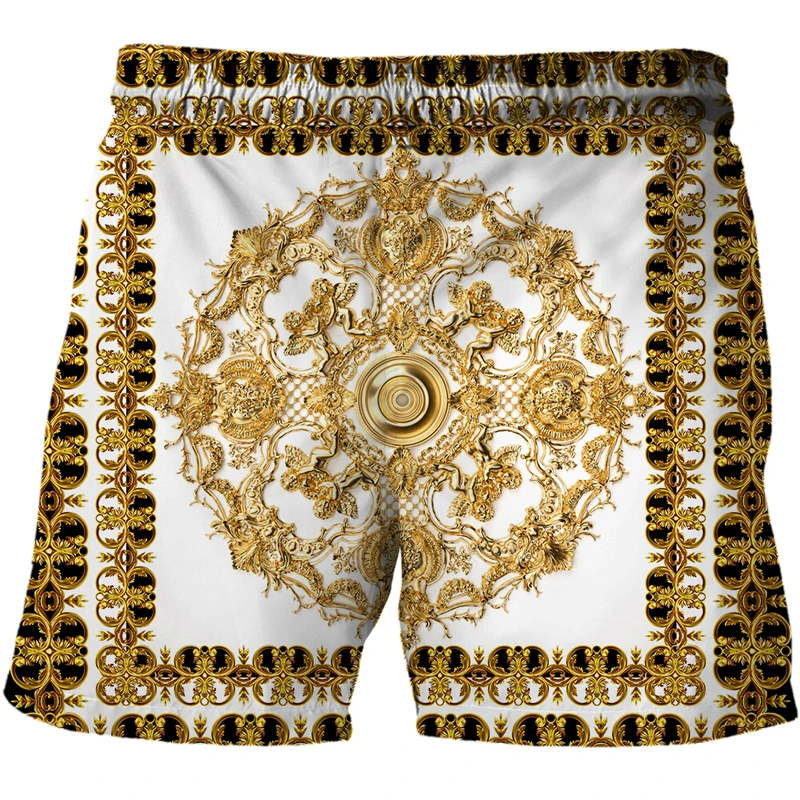 Шорты-бермуды мужские пляжные роскошные высококлассные шорты с абстрактным