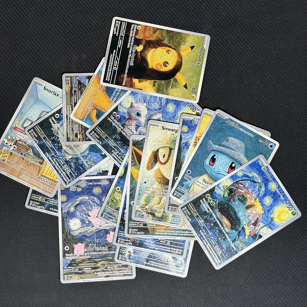 Фото Прокси-карты для игры PTCG Pokemon Starry Night Van Gogh 085, набор SVP Charizard Pikachu Venusaur Mew Snorlax Lugia Mewtwo Blastoise №5