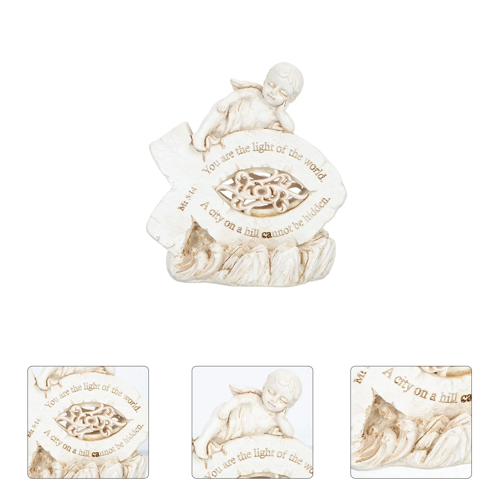 

Lovely Luminous Angel Shaped Adornment Resin Small Angel Sculpture Decoration