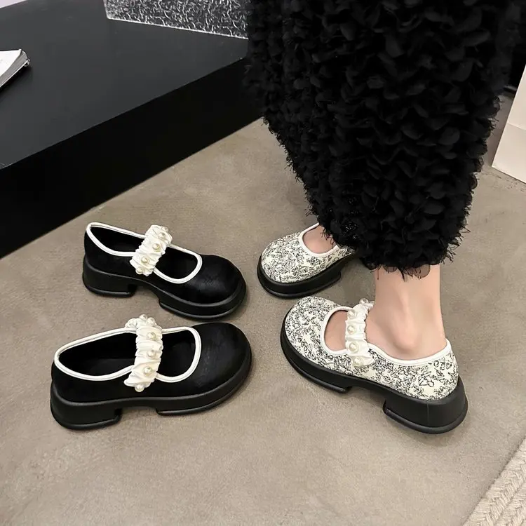 Туфли Мэри Джейн на массивной платформе разных цветов для женщин новинка осень