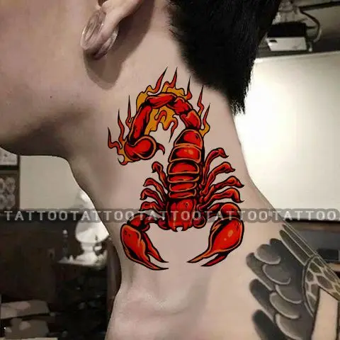 

Scorpion Totem Tattoo Sticker Waterproof Flower Arm Art Fake Tattoos Cute Hotwife Festival Tatto Temporary Tattoo Stickers Body