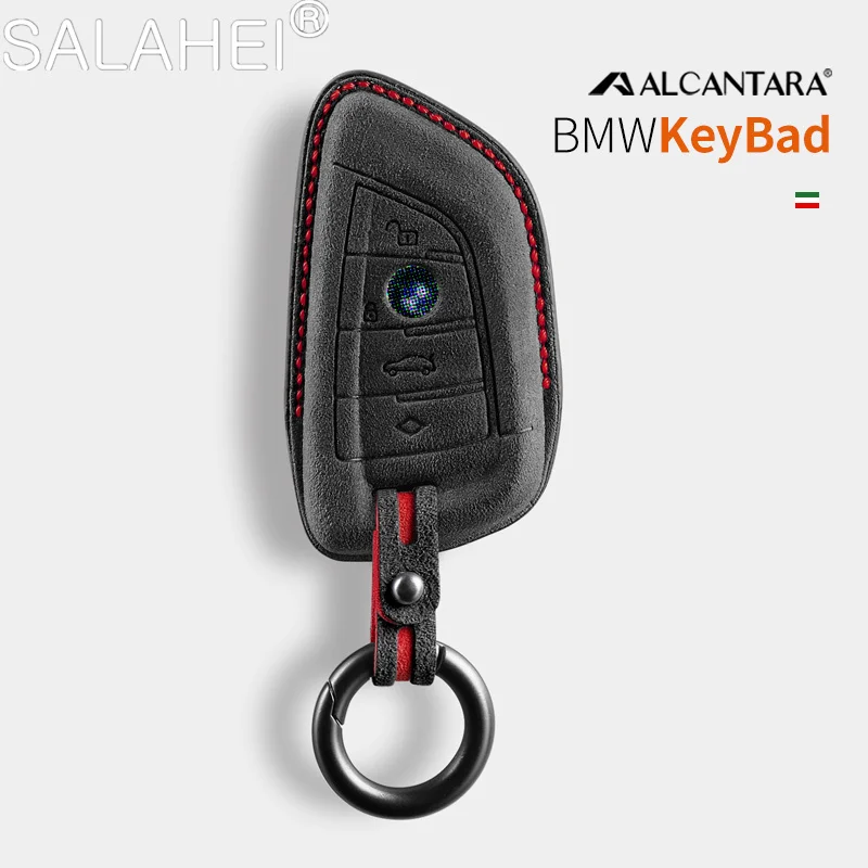 

Alcantara Leather Car Key Case Bag For BMW X1 X3 X5 X6 X7 1 3 5 6 7 Series G20 G30 G11 F15 F16 G01 G02 F48 Keychain Accessories