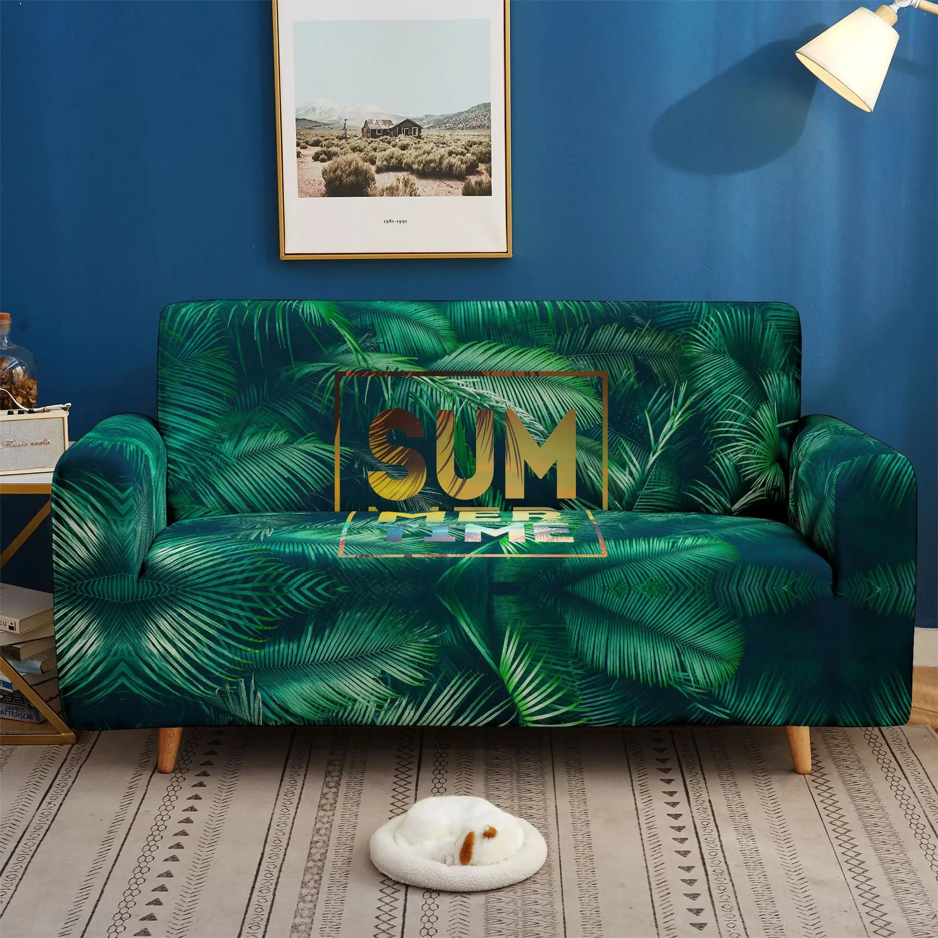 

Эластичный чехол для дивана, Винтажный чехол для дивана с тигром, универсальный чехол для дивана на три сиденья, пылезащитный чехол для гост...