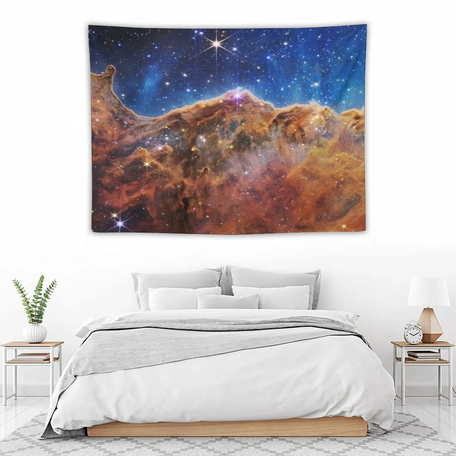 Космические Клиффы Туманность Карны NGC 3324 (James Webb/JWST) — космический постер гобелен