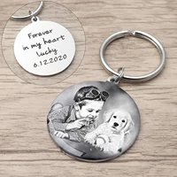 personalized photo keychain pet memorial keychain splicing picture keychain forever in my heart key chain dog picture kering