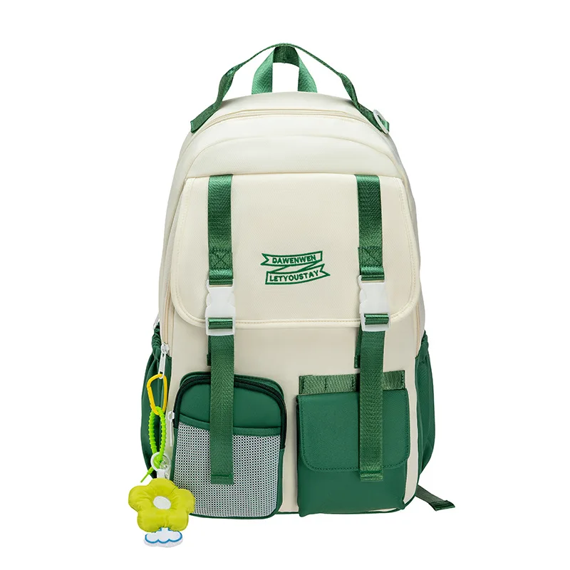 

Middle School Backpack for Girls Teen Cute Patchwork High School Bags Casual Campus Women Bookbag Korean Bagpack