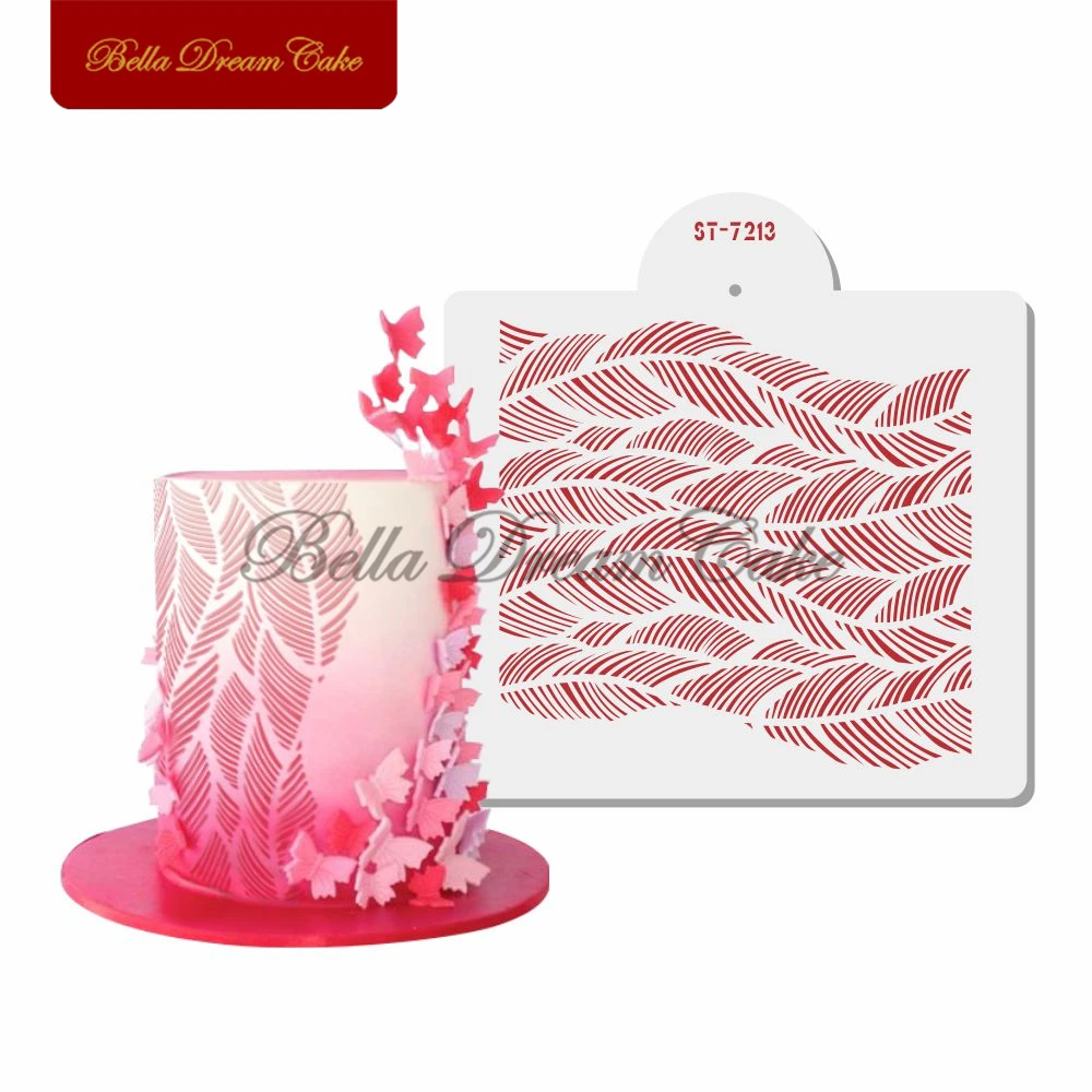 Кружевной трафарет для торта с перьями шаблон шоколада домашними животными